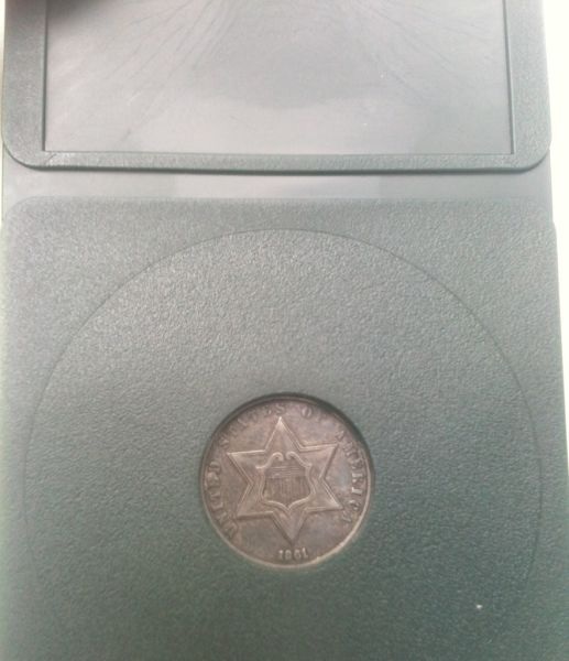 1861-Three-Cent-Silver-Piece-W/-180-Degree-Rotation
