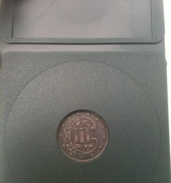 1861-Three-Cent-Silver-Piece-W/-180-Degree-Rotation
