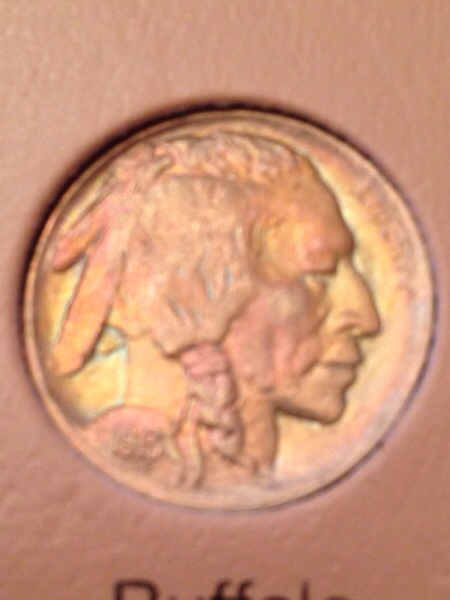 1913-Buffalo-Nickel-Type-1---Great-Toning