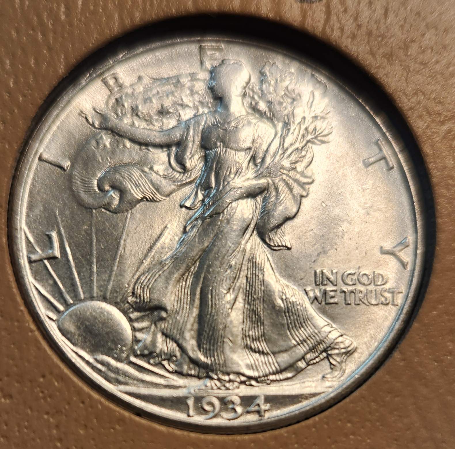 1936-D-Walking-Liberty-With-Smashed-Face,-Oak-And-Laurels