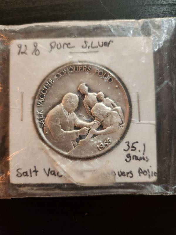 Salk-Vaccine-Conquers-Polio-Silver-Coin-1955