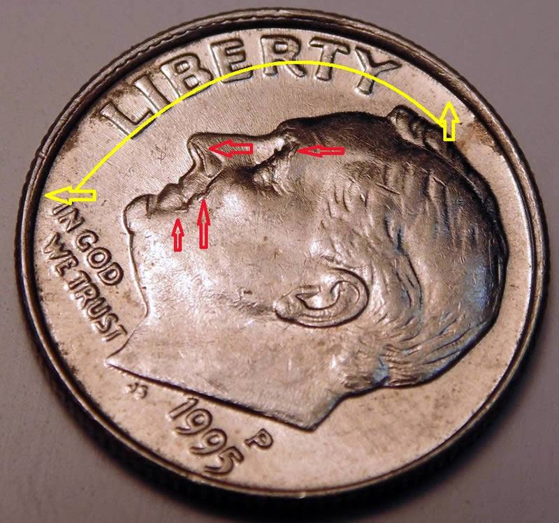 1995-P-Dime,-Die-Chips-And-Inner-Reeded-Rim?