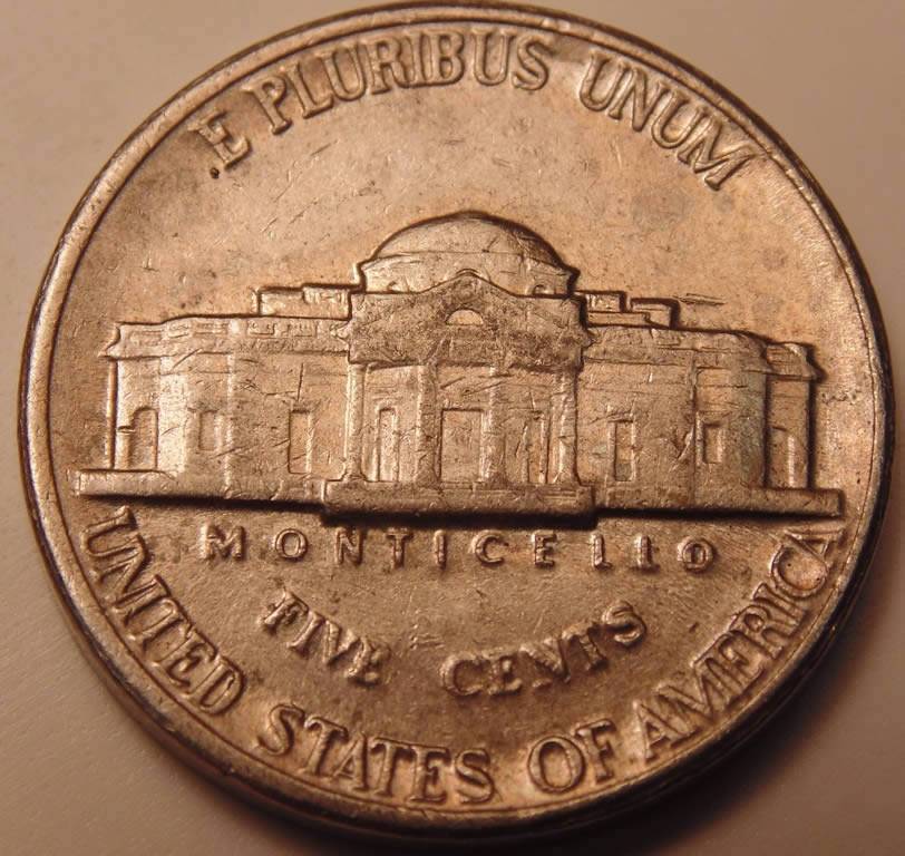1987-P-Jefferson-Nickel,-Buldge-Under-God-We!