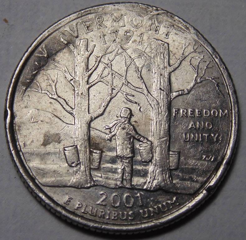 2001-Vermont-Quarter-Very-Strange!