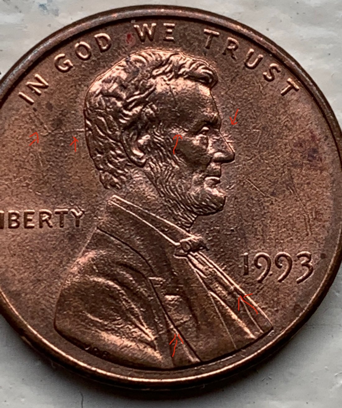 1993-Penny-Obverse-Multiple-Small-Issues/Lines
