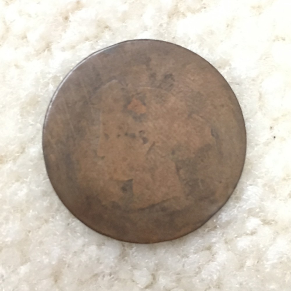 Unknown-Brown-Foreign-Coin.-Very-Poor-Condition.