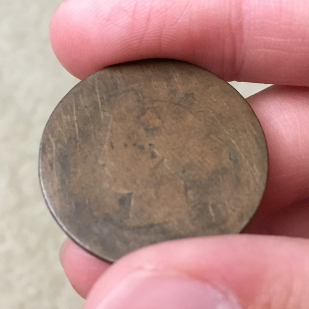Unknown-Brown-Foreign-Coin.-Very-Poor-Condition.