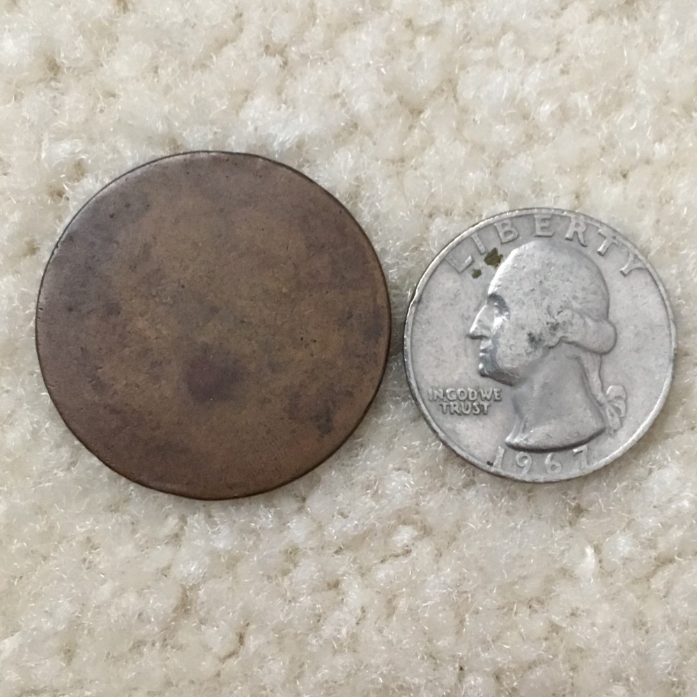 Unknown-Brown-Foreign-Coin.-Very-Poor-Condition.