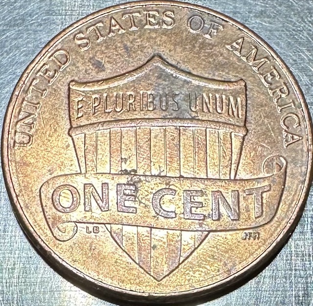 2013-D-Lincoln-Shield-Cent-Nice-Toning-And-Black-Spots-On-Reverse?