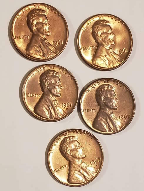 61,-62,-63-Lincoln-Pennies