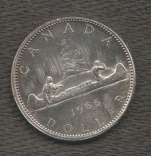 Small-Bead-Variety-1966-Canadian-Silver-Dollars--