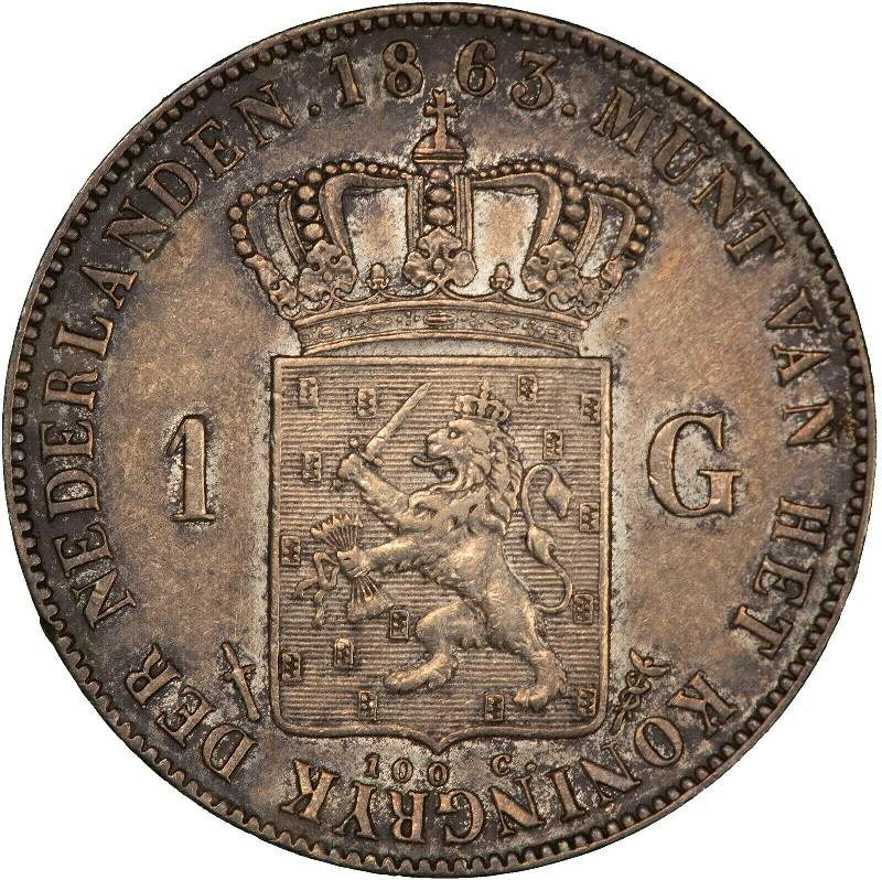Netherlands-1863-Gulden