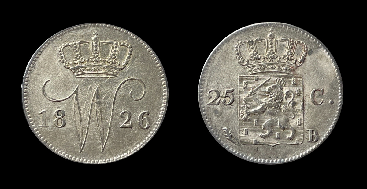Netherlands,-1826-25-Cents