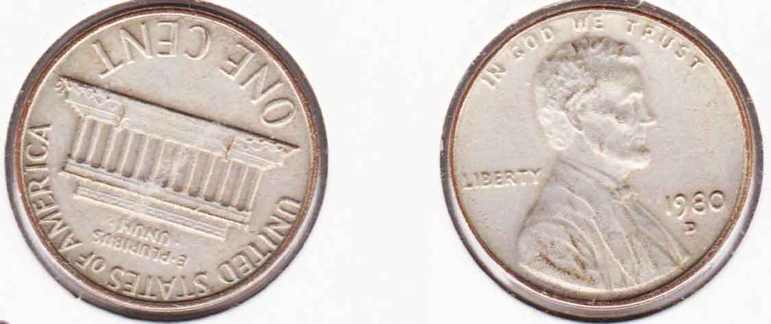 1980-D-Lincoln-Penny-Non-Copper---Slightly-Rotated-Dies