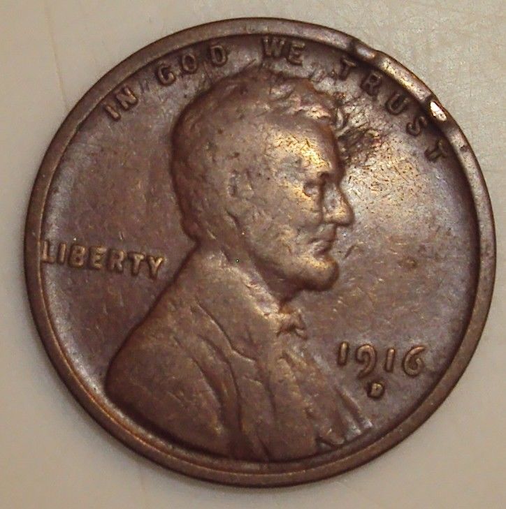 1916-D-W/-Unknown-Damage-On-Rim-And-By-Head