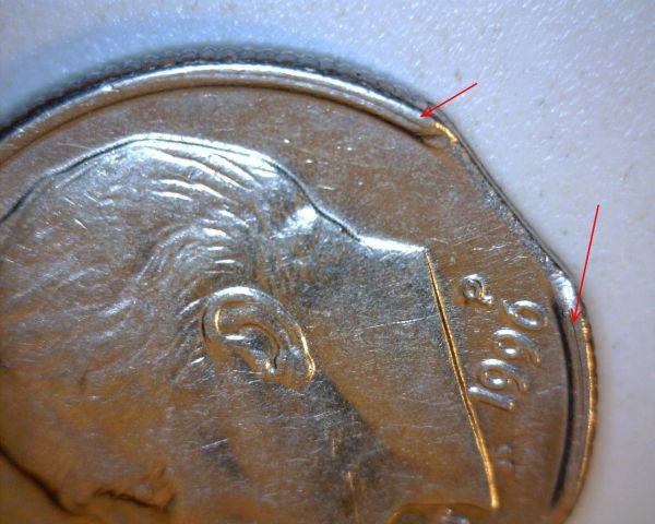 2x-Clip/Mad/Struckthrugrease/Rotatedrev-1996-P-Roosvelt-Dime