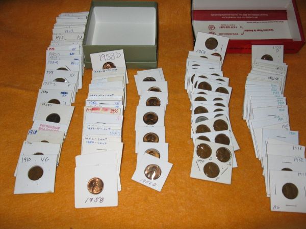 Lot-Of-Lincoln-Cents-W/-3-Copper-Cover-Steel-Cents?