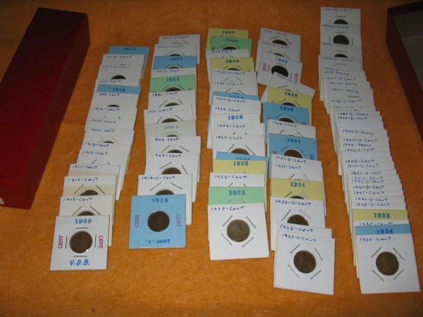Lot-Of-Lincoln-Cents-W/-3-Copper-Cover-Steel-Cents?