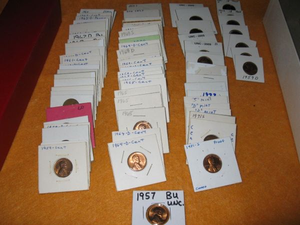 Lot-Of-Lincoln-Cents-W/-3-Copper-Cover-Steel-Cents?