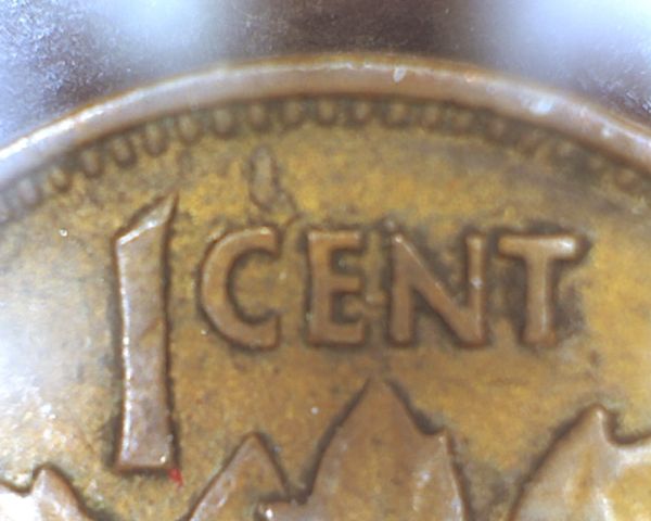 1943-Canadian-Cent---Flaw-Planchet-Above-The-C-Of-Cents