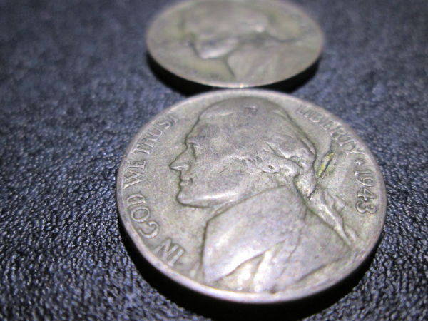 Pair-Of-1943-P-War-Nickel-Lamination-Errors