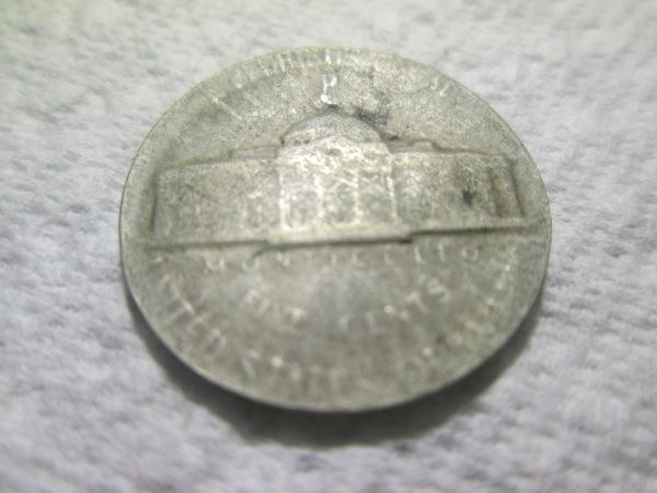 Help-W/-1945-P-War-Nickel-Wrong-Planchet-And-Off-Metal-Error