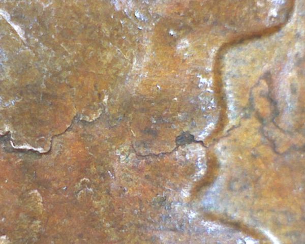 1958-D-Lincoln-Wheat-Cent-W/-Odd-Lamination-Strikethru-?