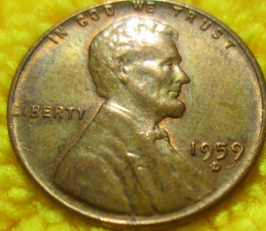 1959-D-Lincoln-Memorial-Cent-D/D/D-Southwest-&-Tilted