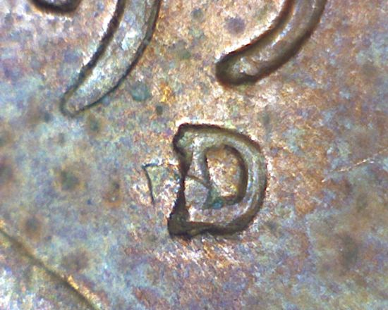 1959-D-Lincoln-Memorial-Cent-D/D/D-Southwest-&-Tilted