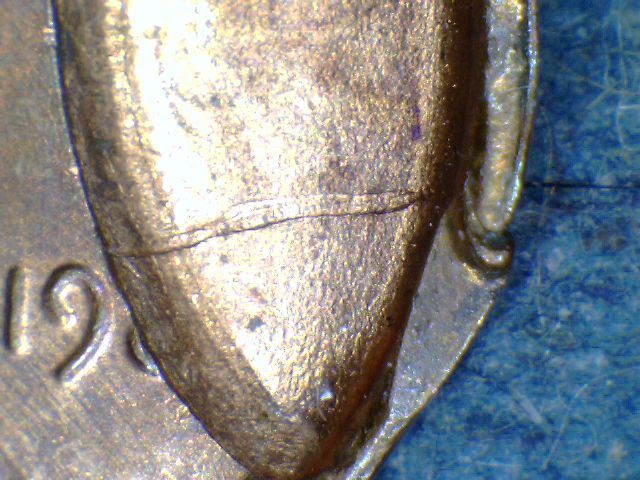 198x-Copper-Lincoln-Struck-Through-Wire-/-Finned-Rim-/-Indented