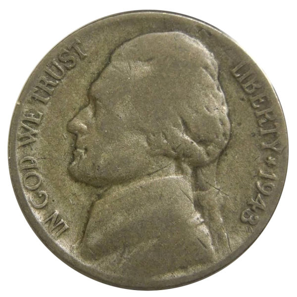 1943-P-Jefferson-Nickel-1943/2--Overdate