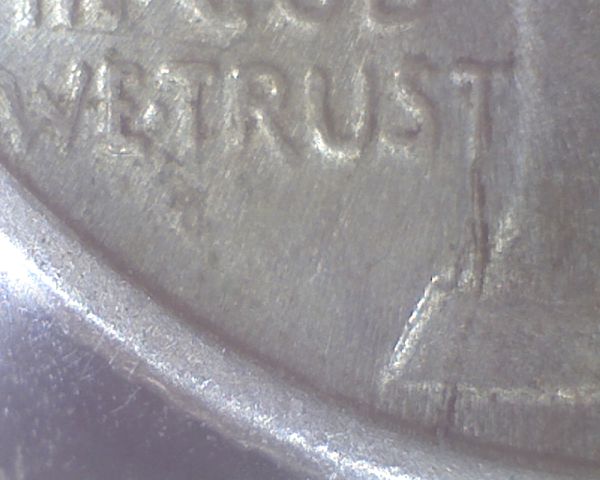 1936-D-Mercury-Dime-Die-Break/Crack-On-Motto-W/Broken-Nose