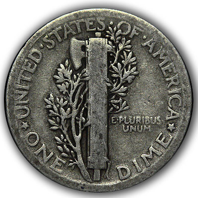 1921-P-&-D-Mercury-Dime-Leaved-Clashed-Die-Set