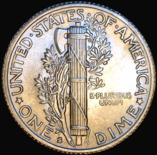 1941-S-Mercury-Dime----Struck-Through-?---Die-Crack
