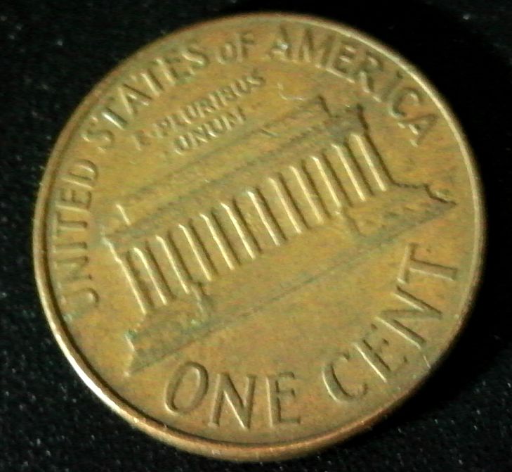 1966-P-Lincoln-Cent-Off-Center-With-Lamination-Peel