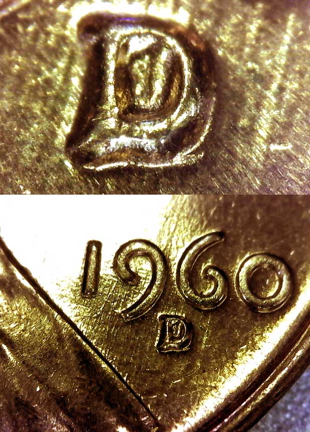1960-D-Lincoln-Cent-D/D-With-Bottom-Hooks-RPM-033,-027-&-056