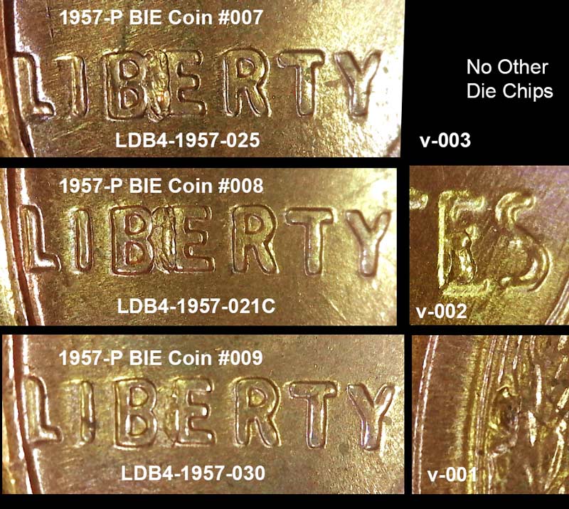 1957-P-&-1960-D-SD-Lincoln-Wheat-Cent-BIE-Die-Breaks
