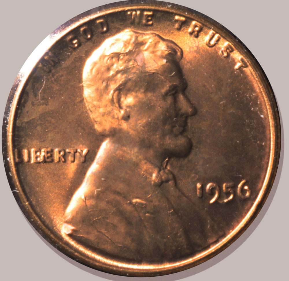 1956-&-1957-Lincoln-Cents-With-BIE-And-Skull-Cracks