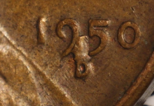 1950-D-Lincoln-Wheat-Cent-W/-Interior-Die-Break