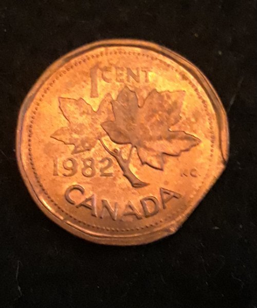 1982-Canadian-Penny-Clipped-Corner