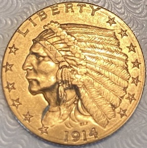 Gold-$2.50-Indian-Head-Quarter-Eagle-1914-D