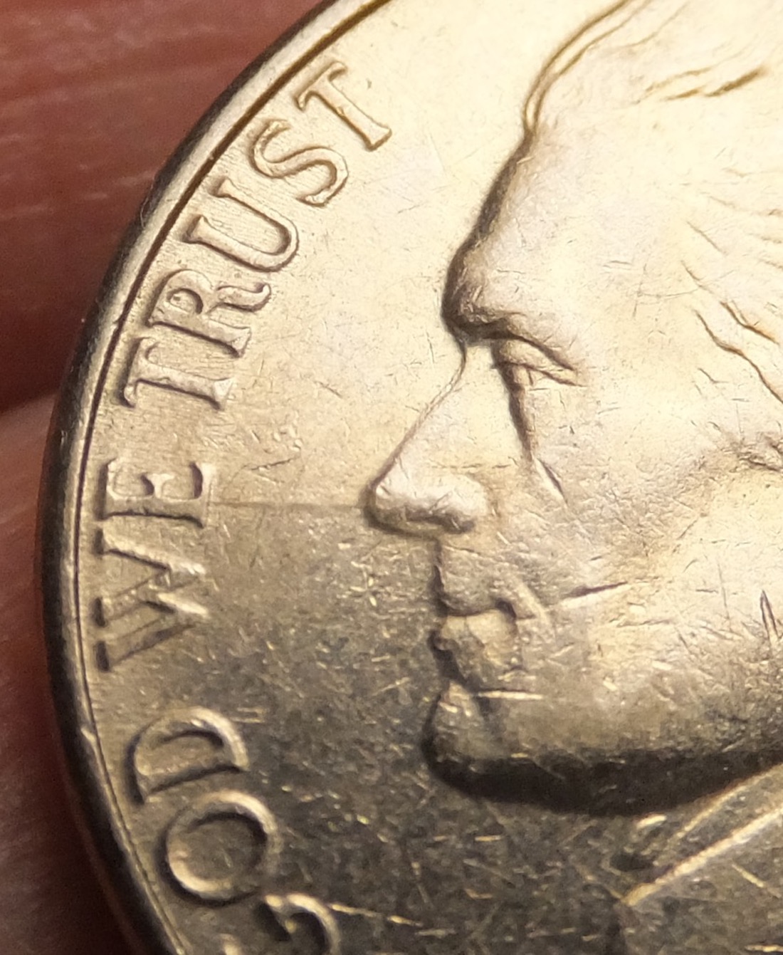 1996-P-Nickel-Die-Crack-From-Nose-To-'E'