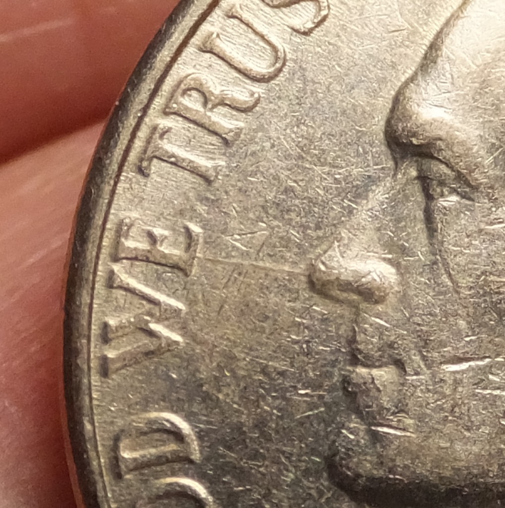 1996-P-Nickel-Die-Crack-From-Nose-To-'E'