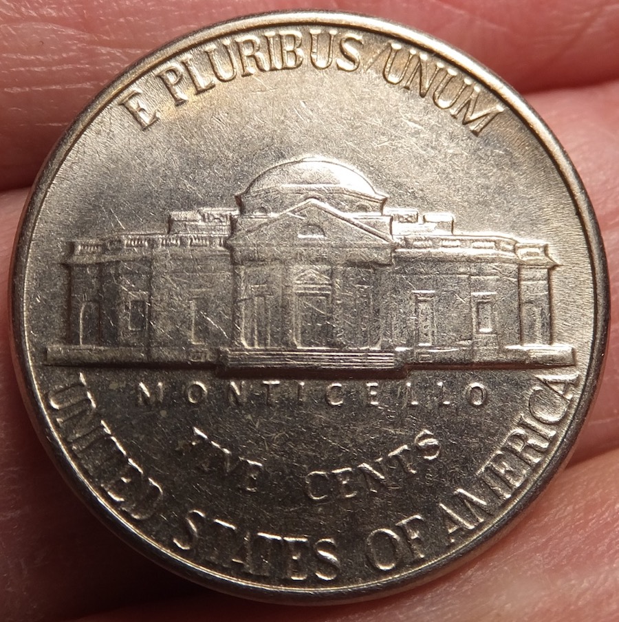 1996-P-Nickel-Die-Crack-From-Nose-To-'E'
