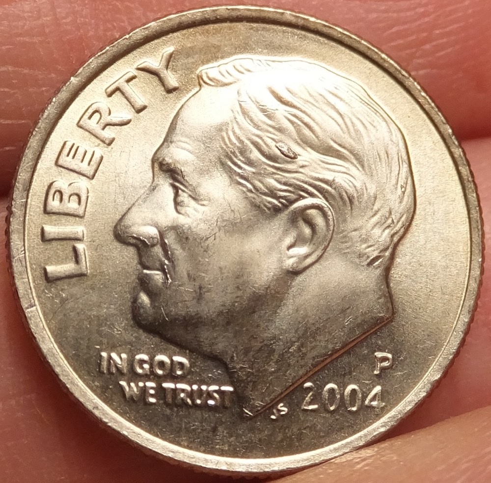 A-2004-P-Rosie-Loaded-With-Die-Cracks/Chips-Obverse-And-Reverse