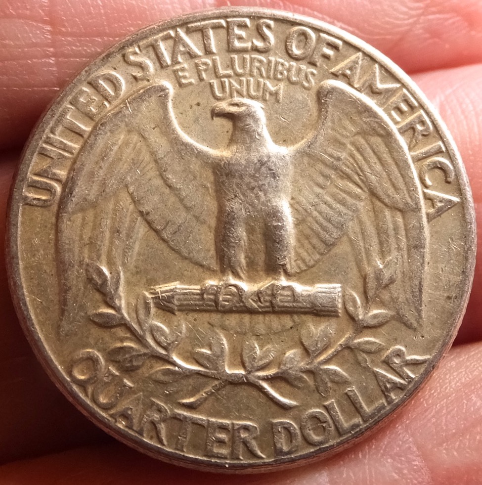1964-Washington-Quarter-With-Small,-Obverse-Lamination