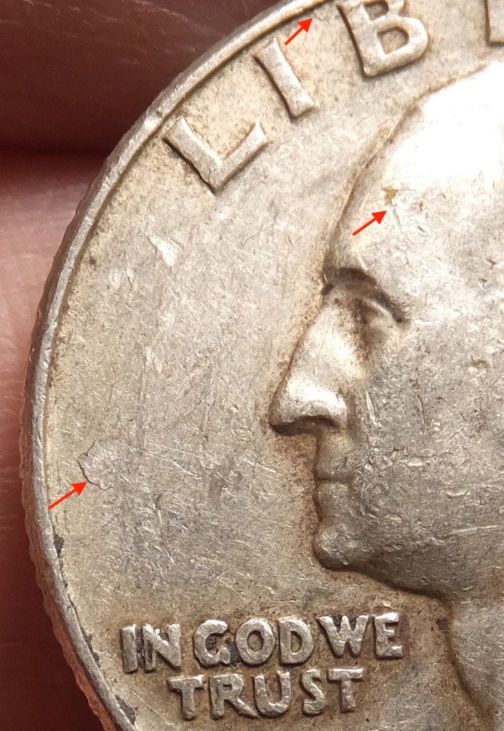 1964-Washington-Quarter,-OBV-&-REV-Lamination