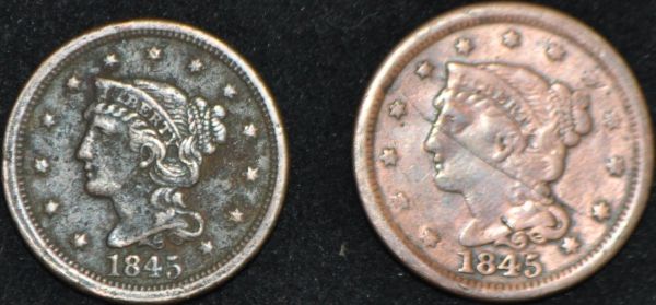 1845-Large-Cent-On-An-Oversise-Planchet
