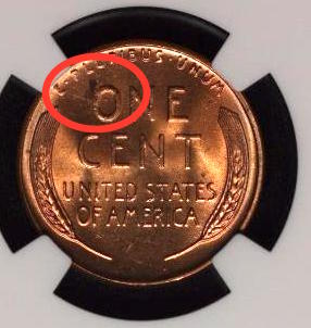 Dark-Spot-On-Lincoln-Cent,-Sulfur-Spot