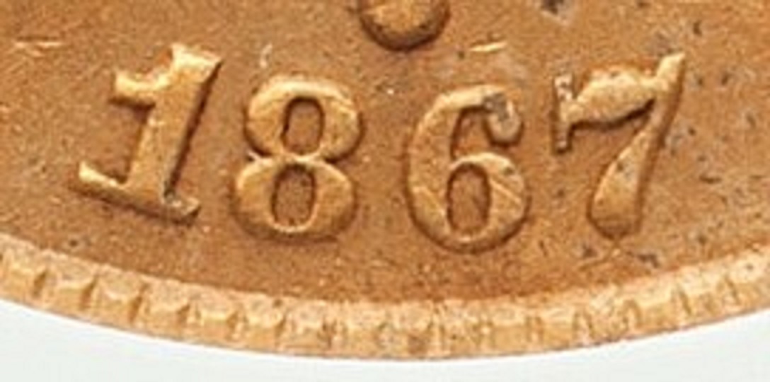 1867-2c-Repunched-Date?-Overdate?-Sloppy-Engraver's-Marks?
